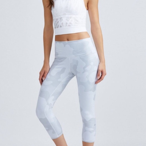 white camo yoga pants
